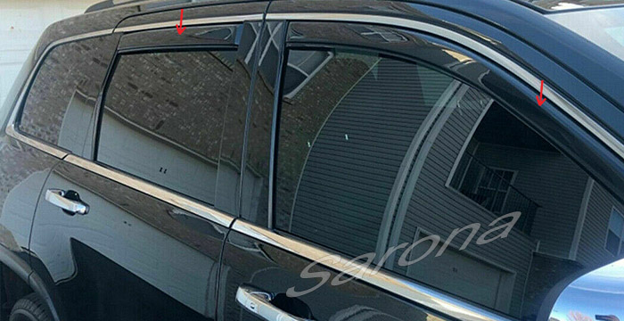 Custom Jeep Grand Cherokee  SUV/SAV/Crossover Rain Visors (2011 - 2021) - $89.00 (Part #JP-002-RV)